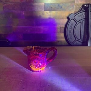 Vintage L.E. Smith Miniature Amber Glass Creamer